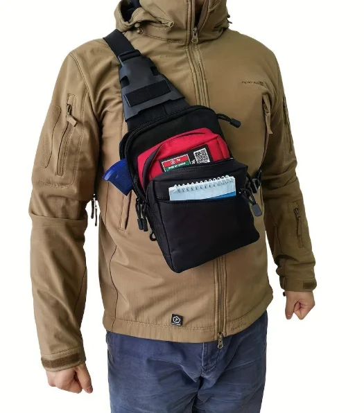 Edc Pistol Carry Bag - กระเป๋าสะพายแบบยุทธวิธีสำหรับพกพาแบบซ่อน: กระเป๋าปืนแบบเข้าถึงได้รวดเร็วสำหรับ EDC – ใช้ได้แบบสะพายข้าง, สะพายไหล่,