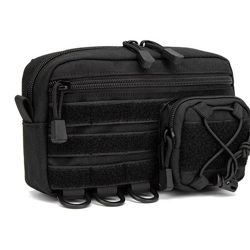 Edc Front Carry Bag - กระเป๋าอเนกประสงค์แบบแนวนอน MOLLE พร้อมช่องใส่ของด้านหน้าแบบรูดเชือก กระเป๋าจัดระเบียบ EMT EDC