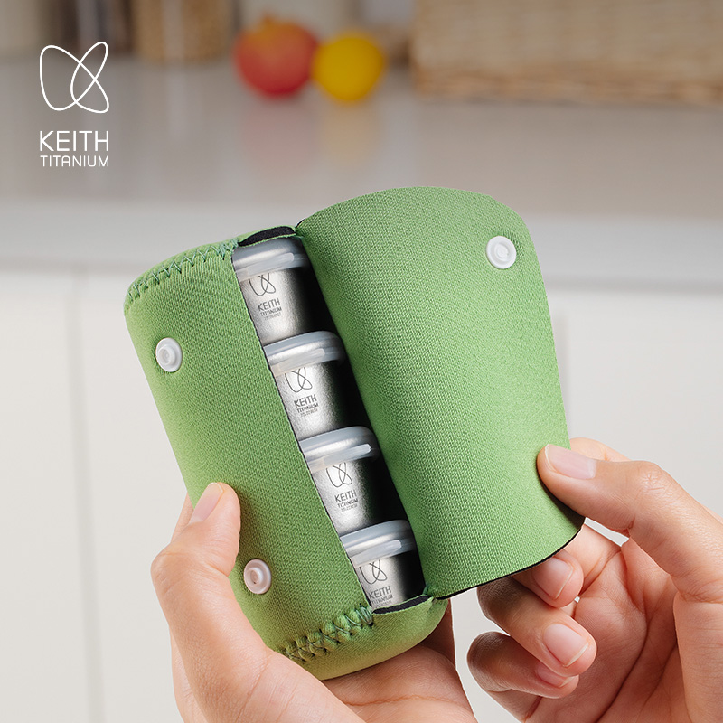 Appendix Carry Edc - KEITH 4 ชิ้นมินิไทเทเนียมบริสุทธิ์ภาชนะสุญญากาศ 25 มล. แบบพกพา